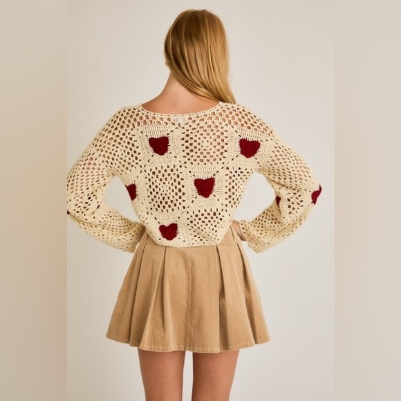 Crochet Heart Sweater Top - Le Lis - Picture 5 of 8